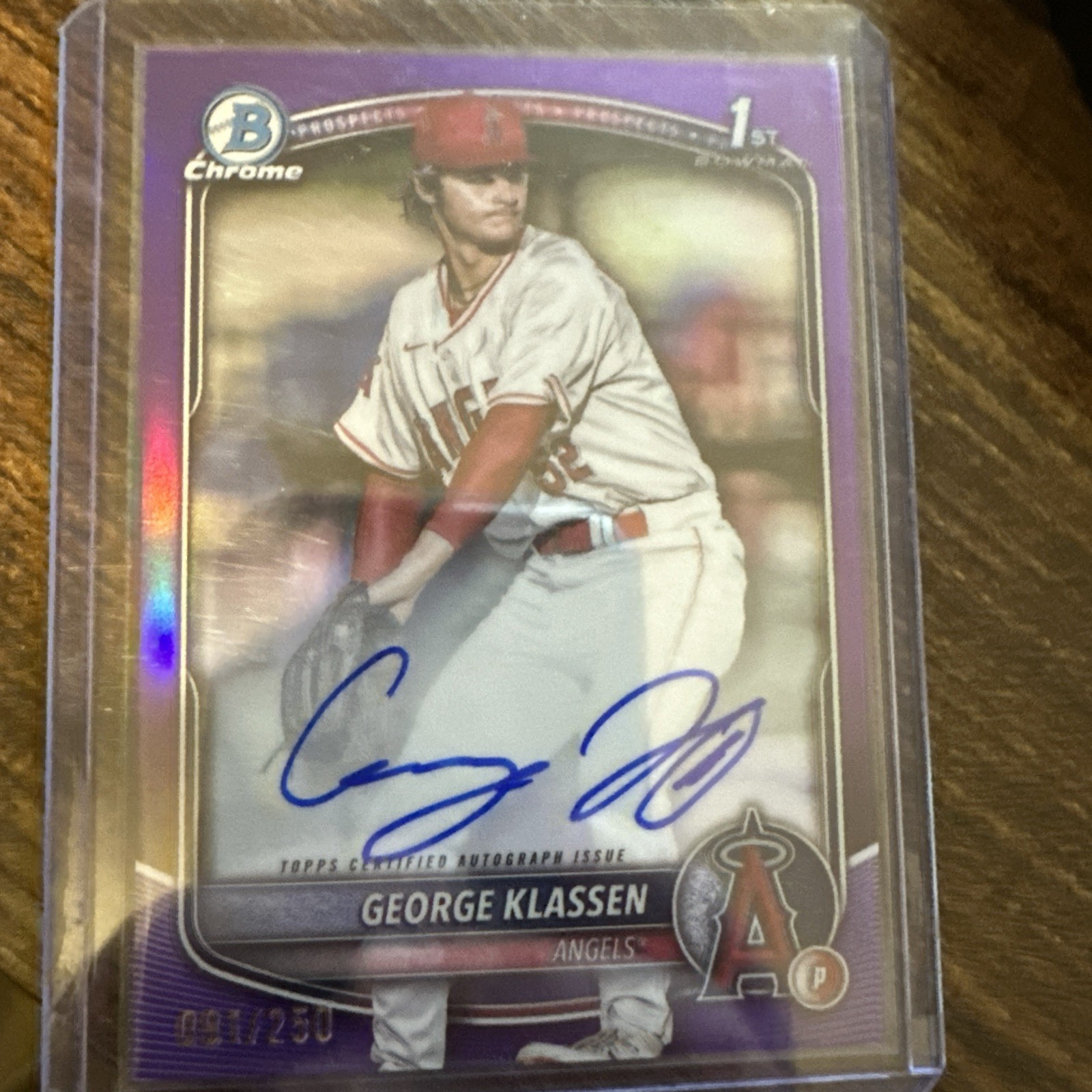 2025 Bowman Chrome Prospects George Klassen 1st Auto Purple #/250