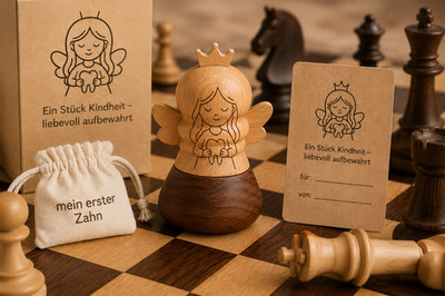 Milchzahndose Zahnfee | Schach Edition | Schach Holzfigur Erster Zahn Geschenk