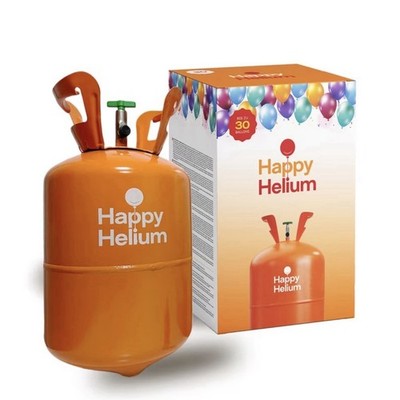 Happy Helium  Ballongas Helium für 30 Ballons + Zubehör, Heliumflasche für Party