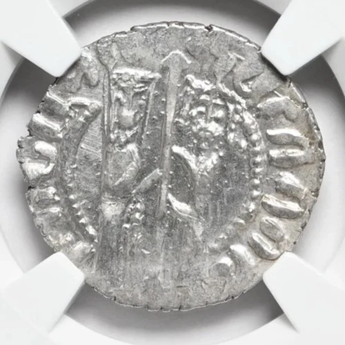 NGC MS ARMENIA Hetoum I 1226-1270 AD, Silver Tram Coin KNIGHTS Templar Crusaders