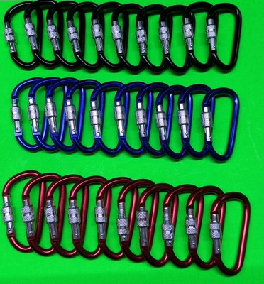 Metal Carabiner Key Chain Clip Snap Hook Karabiner Camping Screw Locking D-Ring