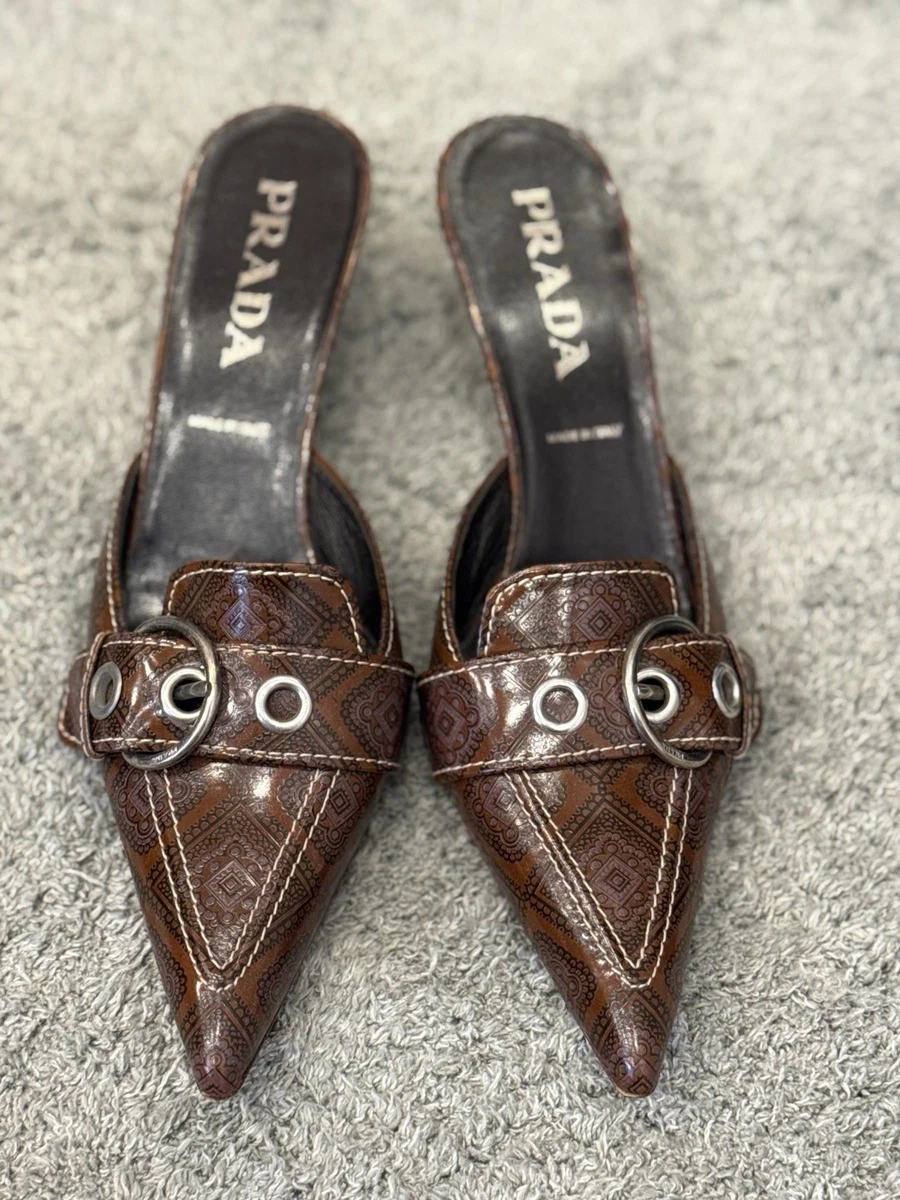 PRADA Buckle Kitten Leather Upper Heels for Women for sale | eBay
