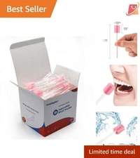 Disposable Oral Care Swabs Pink 100 Count Soft Latex-Free Safe for Mouth