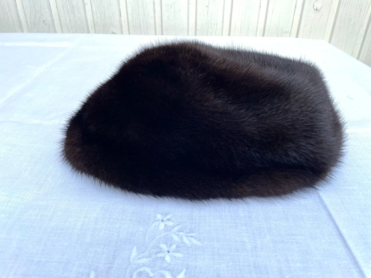 Nerz Pelz Kappe Pelzhut Pillbox Hut Modellhut one Size 60er Jahre