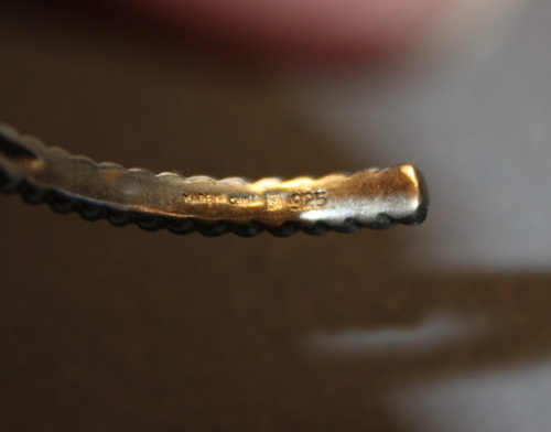 "Brazalete brazalete abierto vintage de plata de ley 925 ciruela granate años 80 6,5""" - Imagen 4 de 4