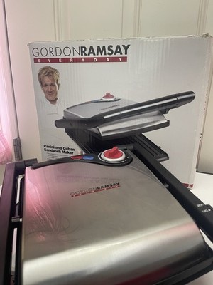 Gordon Ramsay Sensio Panini Sandwich Steak Digital Grill Press YDE1120 Silver
