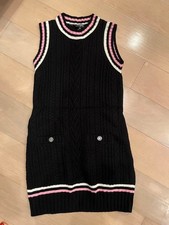 CHANEL Coco Button 23Ss Cashmere Cotton Knit Dress