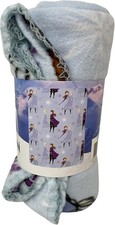 Blanket - Disney Frozen Elsa Anna Blue Allover 45x60 Silk Touch Soft Throw NEW
