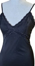Womens Black Slip Dress SZ S Whimsgoth,Y2K,90's,Retro,Witchy,Sexy,Party Cocktail