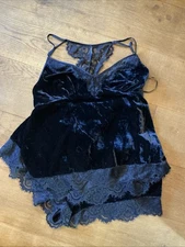 Ted Baker Black Velvet Short Pyjamas - Size 16 