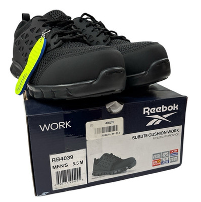 Reebok Men's SubLite Cushion Comp Toe Athletic Work Shoes Black US Size 5.5M