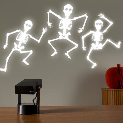 Proiettore Scheletro Danza Halloween a Batteria con Supporto Regolabile - Foto 2 di 7