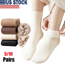 10Pairs Womens Winter Warm Thermal Lambs Wool Merino Heavy Duty Boot Socks USA