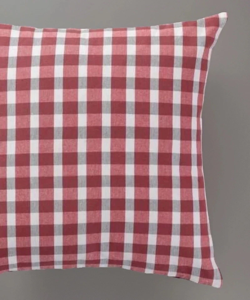 Ikea Crossbana 20x20 Pillow Covers / Red & White Checked Plaid / Set of 2 / - Image 2 of 4