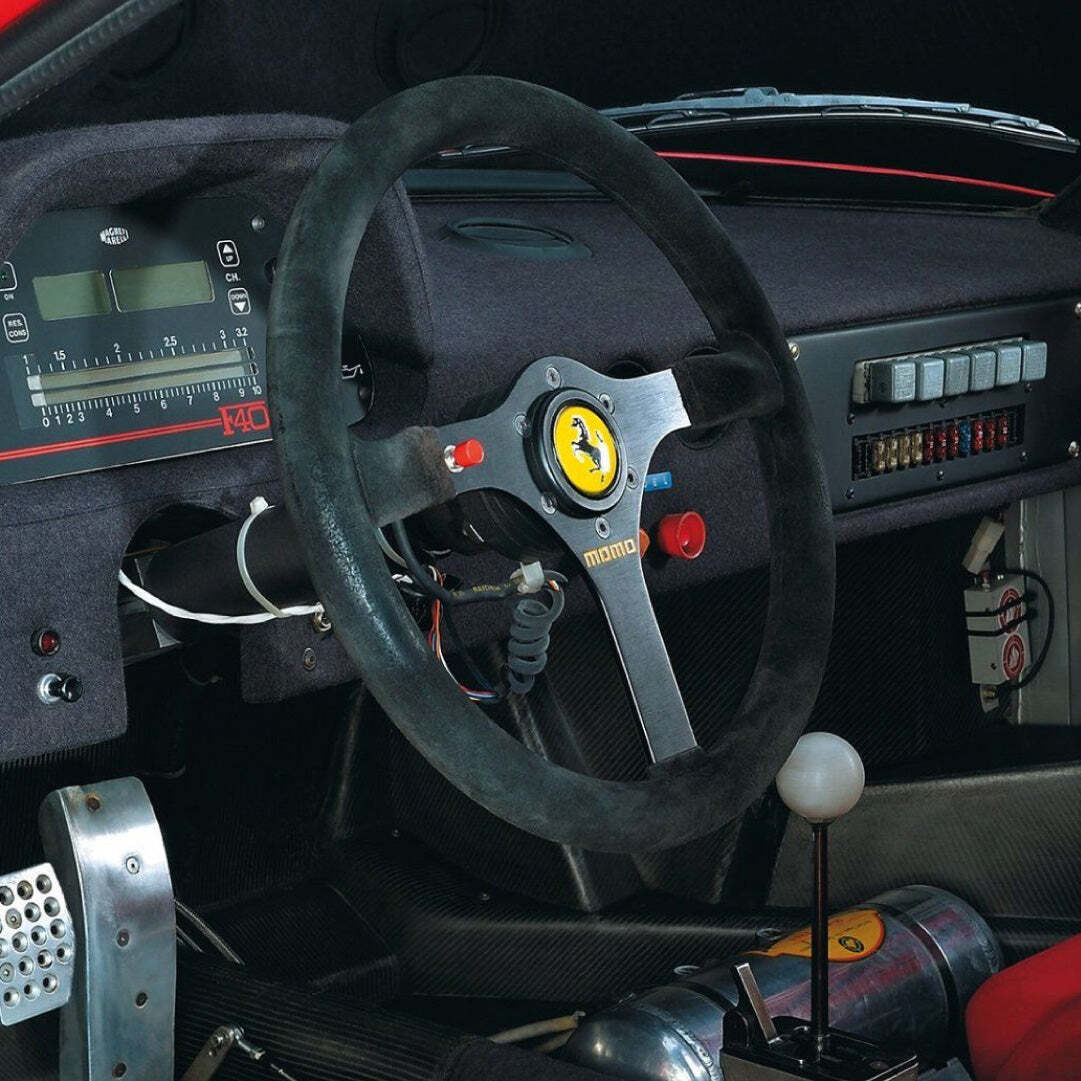 MOMO Ferrari Horn Button Round Lip Prancing Horse Original Genuine