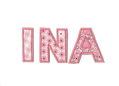 Buchstabe 1 Aufnäher zum aufbügeln #190 RS # NEU Applikation (8,5H) rosa Name