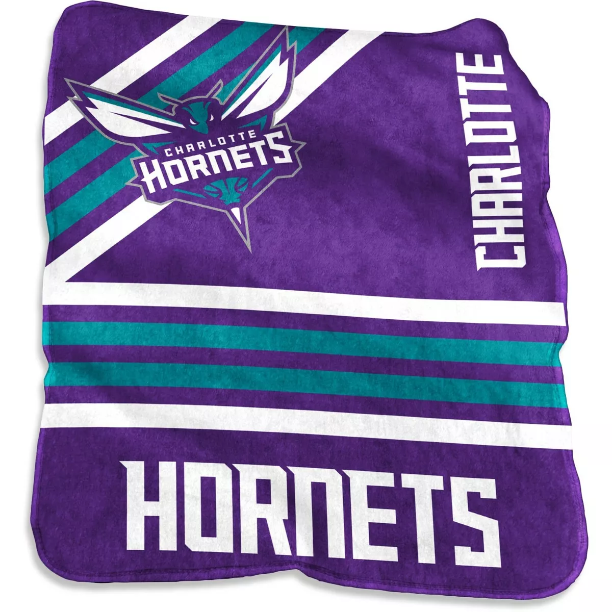 Charlotte Hornets NBA Plush Raschel Logo Throw Blanket