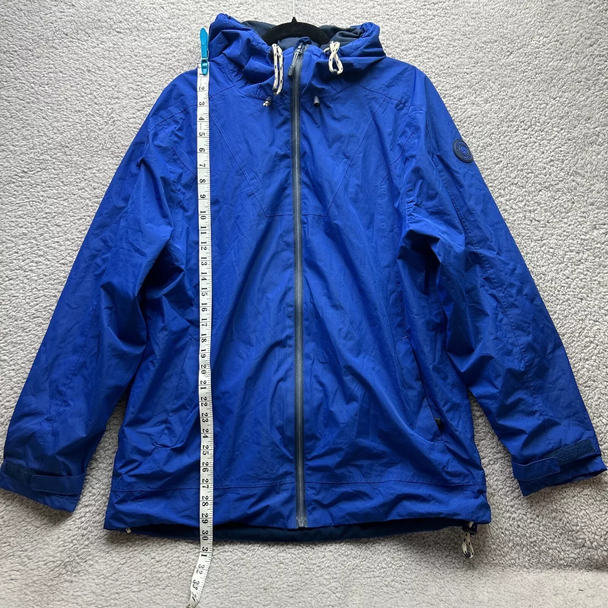 Weird Fish Mens Large L Windproof Waterproof Jacket Pacific Blue