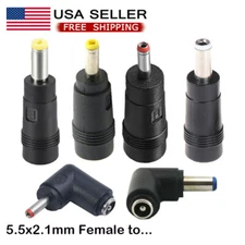 10/20Pcs 5.5*2.1mm Female to Male DC Power Plug Connector Adapter 6 Sizes