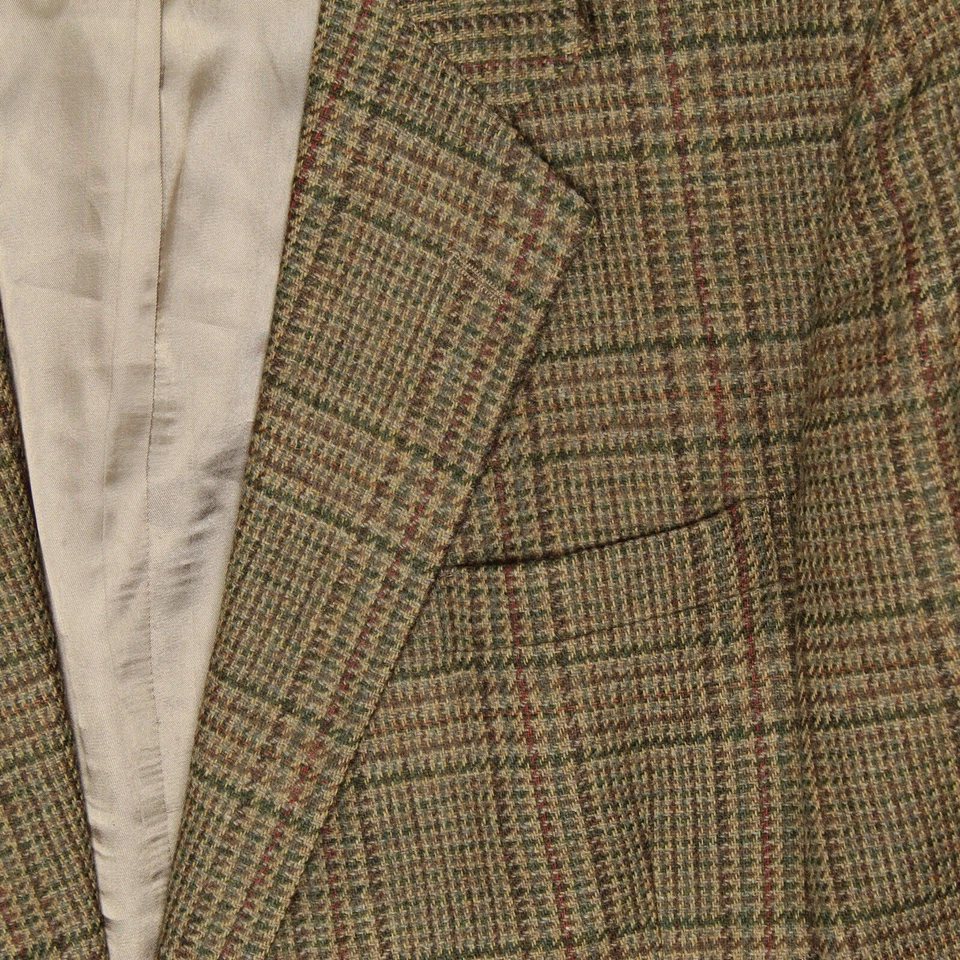 Abrigo Deportivo Woolrich Para Hombres Tweed 46L Marrón Glen Chaqueta de Lana a Cuadros Hecho en EE. UU.  Foto 4 de 4