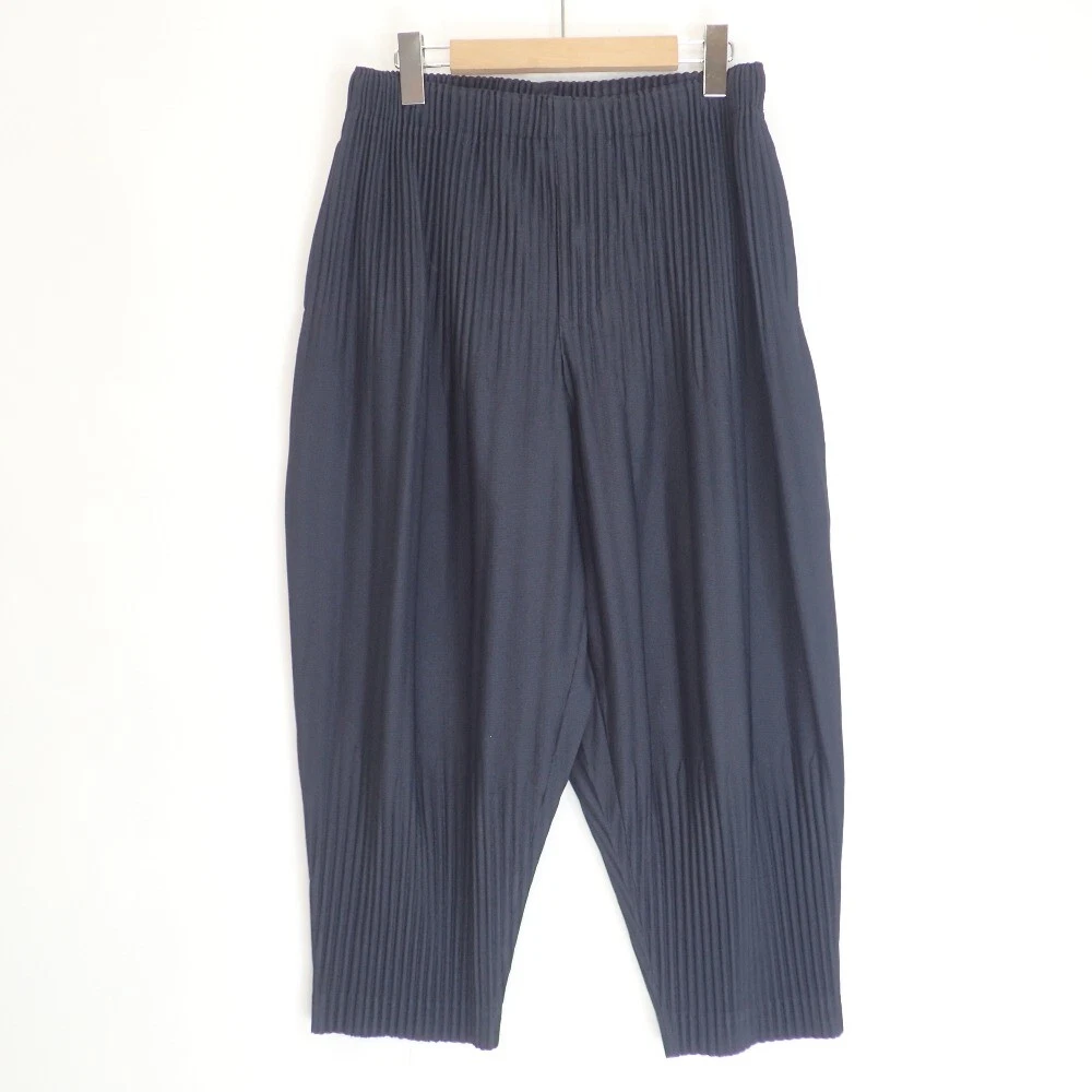 HOMME PLISSE ISSEY MIYAKE HP55JF153 Navy Basic Pleated Tapered