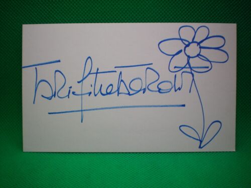 BRIGITTE BARDOT SIGNED AUTOGRAPHED + FLOWER SKETCH 3x5 INDEX CARD