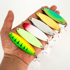 5PCS 5g-40g Metal Spinner Bait Fishing Treble Fishing Hooks Lures Bass Tackle