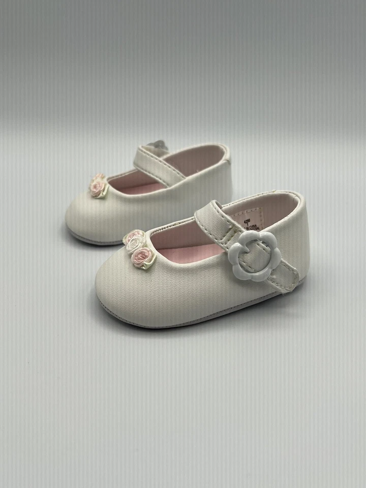 Botinhas berço bebê cervo menina branco floral - bebê infantil tamanho 1 (6-12 meses) - Imagem 3 de 4