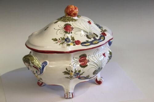 Large Italian Cantagalli Pottery Tureen Server Majolica Signed Centerpiece 14" - Picture 3 of 9