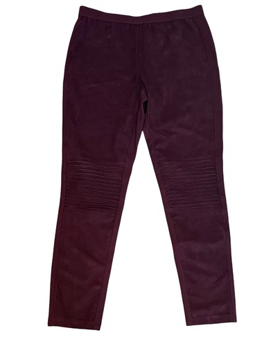 H by Halston Maroon Ribbed Knee Moto 