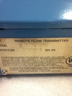 Transmetteur De Débit Micro Motion RFT97121PNU RFT9712 - Occasion - Garantie !