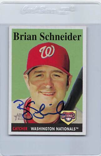 2007 Topps Heritage #114 Brian Schneider Nationals Signed Auto *H345 - Picture 1 of 2