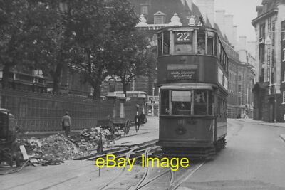 Foto 12x8 London Tram No 181 Gleisarbeiten an der Stangate Westminster Bridge Rd um 1950