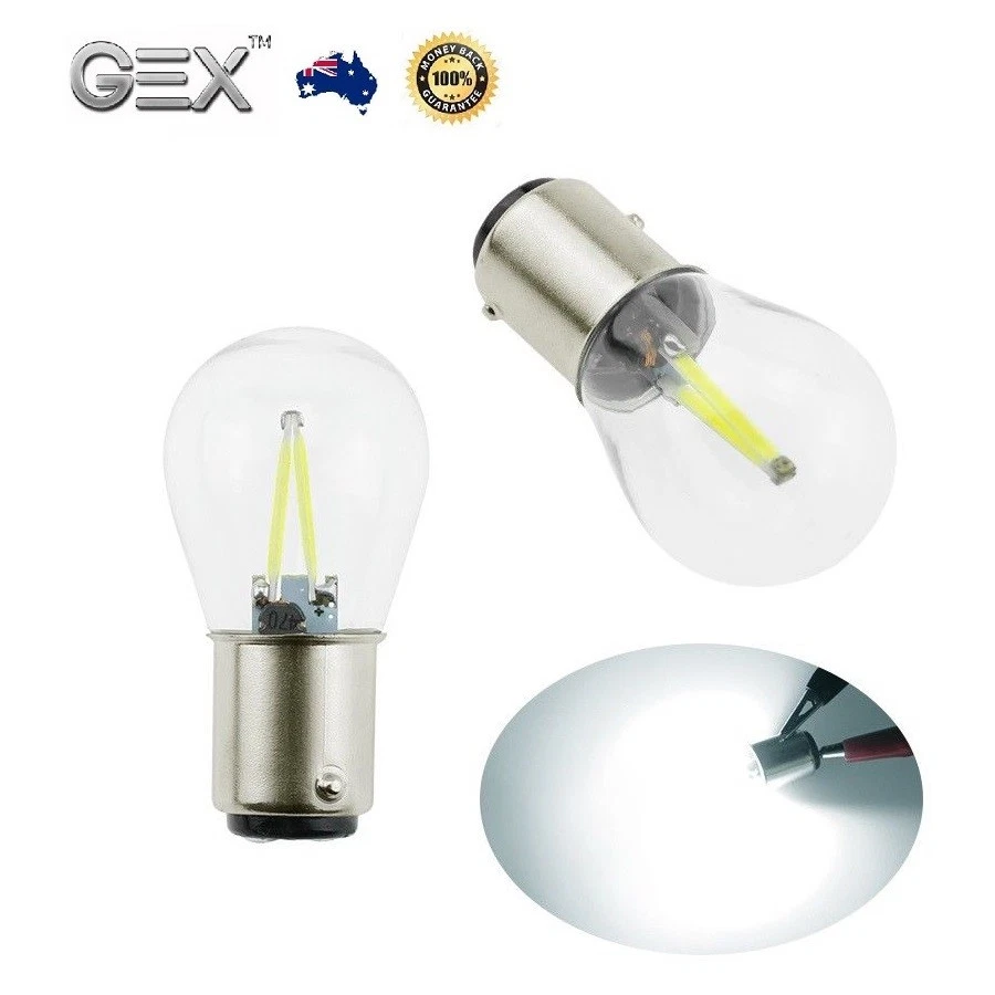 1157 Dual Filament 6000K Bright White Traditional Halogen Style LED COB 12V X2