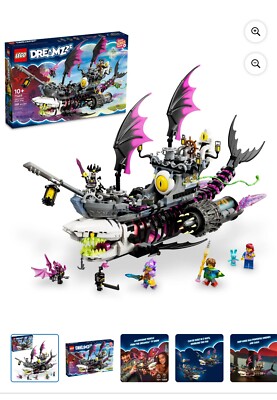 トップス STONE  LEGO DREAMZzz Nightmare Shark Ship 71469, Construct The Building