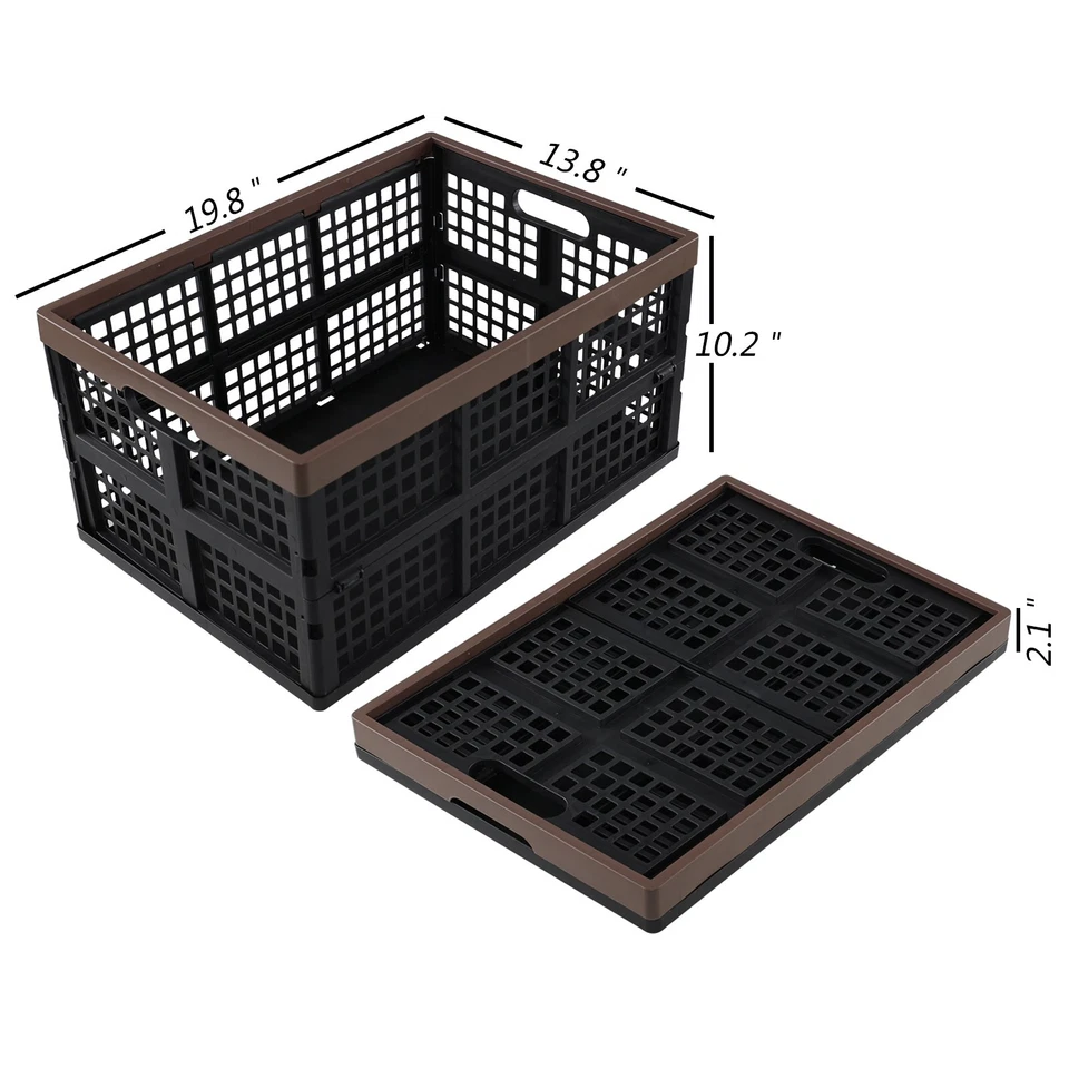 Pacote com 4 Cand caixa dobrável grande para armazenamento, caixa dobrável de plástico 42 litros - Imagem 2 de 4