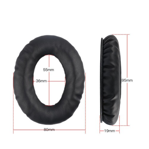 Black Ear Cushion Kit for Bose QuietComfort 15 25 35 Headphones Replacement Pads - Picture 5 of 9