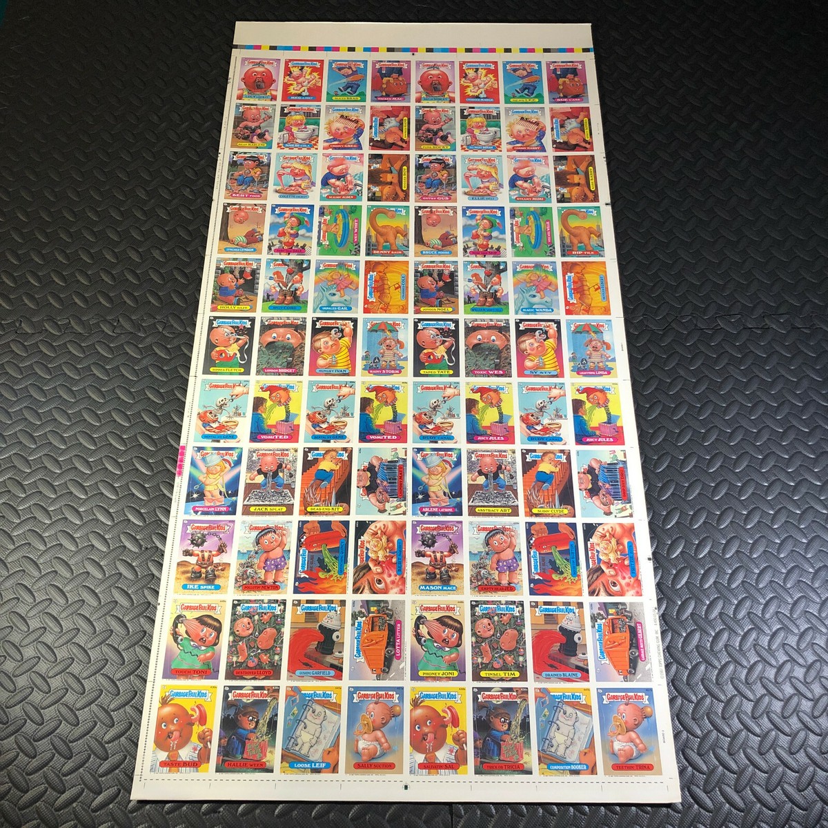 GARBAGE PAIL KIDS 11th SERIES 11 UNCUT SHEET TOPPS 1987 88 STICKER