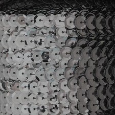 Sequin Trim Hematite Shiny Gray 8mm Cup Facet strung by the yard. Made in USA.