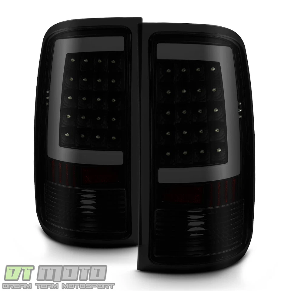 Luces traseras LED de tubo Black Smoke 2007-2013 GMC Sierra 1500 2500HD 3500HD lámparas Foto 2 de 4