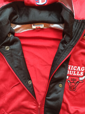 Champion Chicago Bulls 90s Vintage Warmup Jacke Jacket Button NBA
