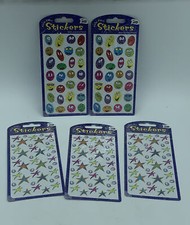 5 Mello Smello Holographic Stars Faces Smiley Sheet Sticker Package Lot As Is