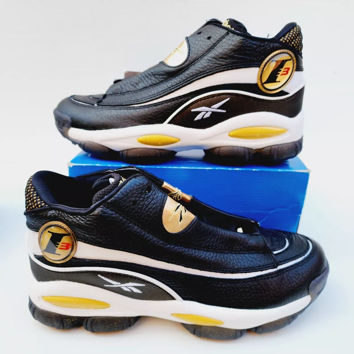 Reebok Classic Men The Answer DMX Core Black White-Metallic Gold GW6372 Size 10