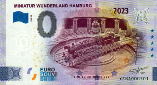 Billete cero euros - 0 euros - miniatura Wunderland Hamburg - disco giratorio 2023-22 - Imagen 1 de 1