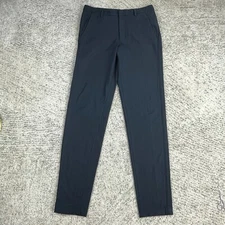 Kit + Ace Pants Mens 30x32 Trousers Tapered Leg Black Stretch Slim Fit Logo GUC