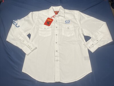 NWT RCCO Rodeo Clothing Men s Western Casual Pearl Snap White Size Small