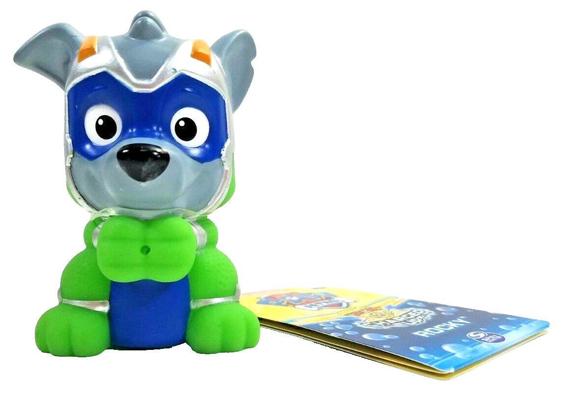 PAW PATROL MIGHTY PUPS CHARGED UP Rocky BATH TOY Squirter New | eBay