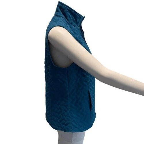 Nomadic Traders Quilted Vest Small Peacock Blue Zip Front Lightweight Outdoor - Image 4 of 4