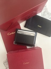 Cartier Must de Cartier Black Calfskin Card Holder Wallet NIB Authentic Luxury