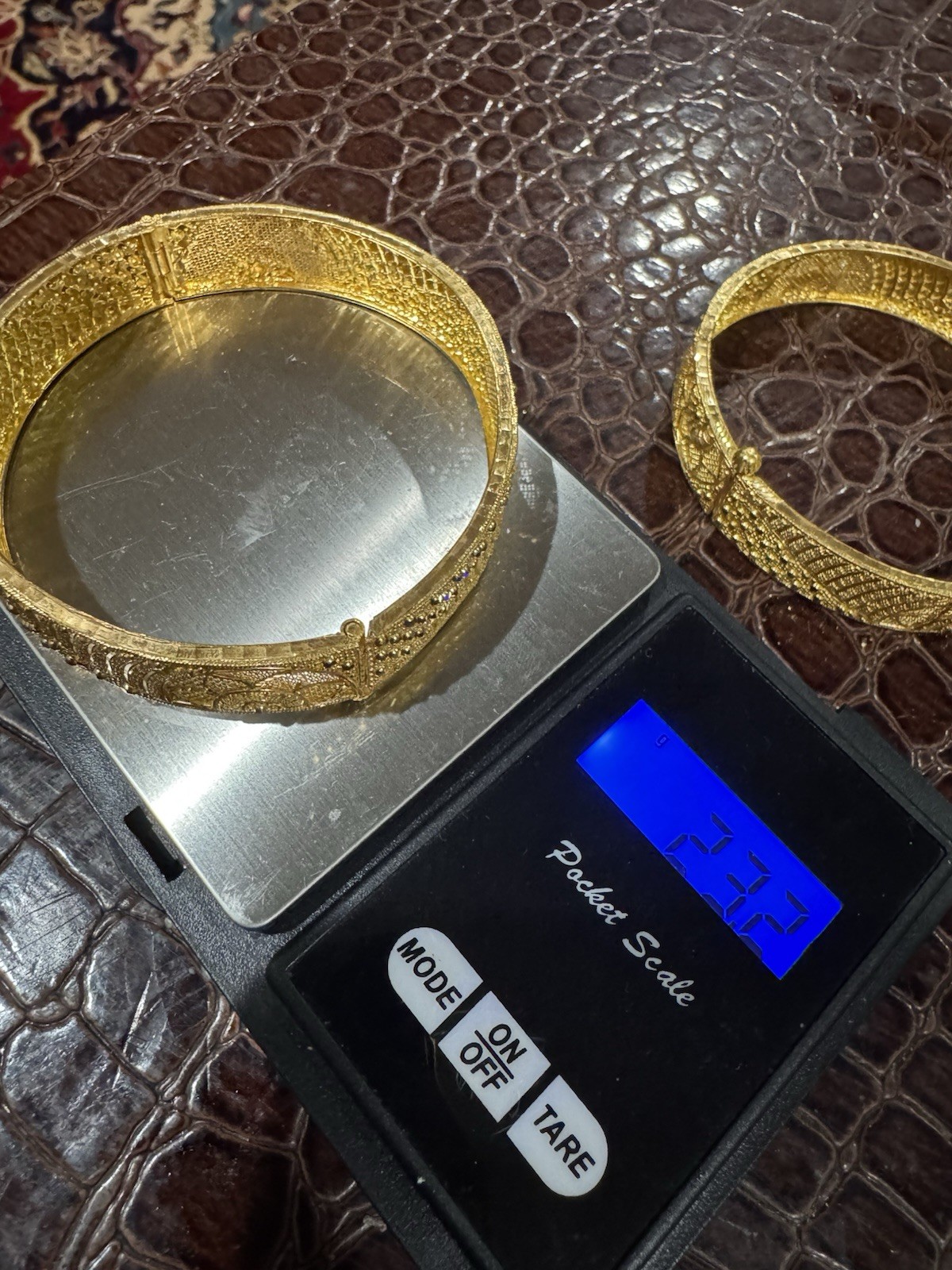 22K Solid Gold Hinged Bangles – Matching Pair (Se… - image 19